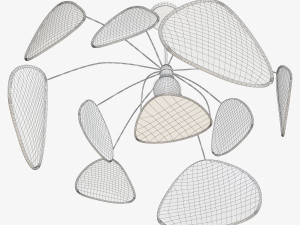 designer wicker pendant lamp Model 3D