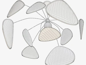 designer wicker pendant lamp 3D Model