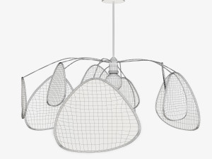designer wicker pendant lamp Model 3D