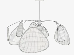 designer wicker pendant lamp 3D Model