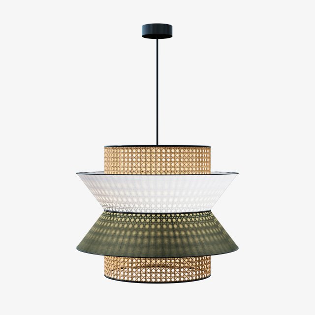 Wicker Hanging Lamp 3D 모델 .c4d .max .obj .3ds .fbx .stl .blend 