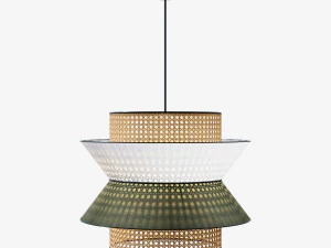 Lâmpada suspensa de vime Modelo 3D