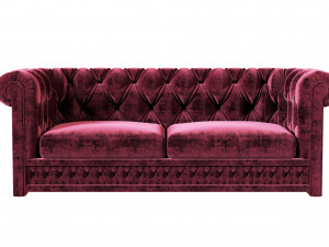Chesterfield velvet sofa corona and vray 3D Model