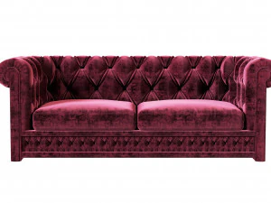 Sof&aacute; de veludo Chesterfield corona e vray Modelo 3D