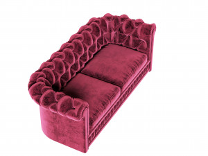 Chesterfield velvet sofa corona and vray 3D Model