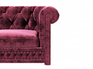 Chesterfield velvet sofa corona and vray 3D Model