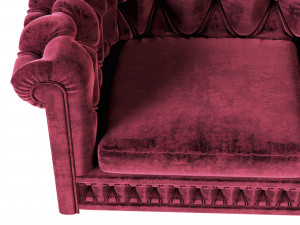 Chesterfield velvet sofa corona and vray 3D Model