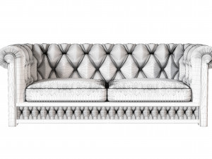 Chesterfield velvet sofa corona and vray 3D Model