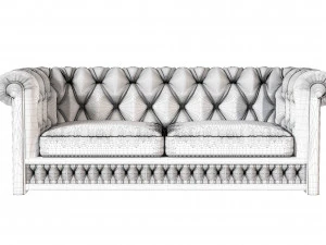 Chesterfield velvet sofa corona and vray 3D Model