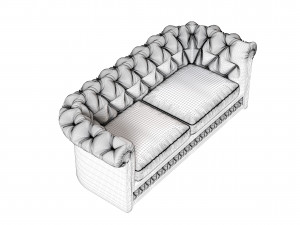 Chesterfield velvet sofa corona and vray 3D Model