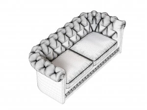 Chesterfield velvet sofa corona and vray 3D Model