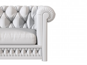 Chesterfield velvet sofa corona and vray 3D Model