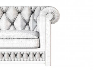 Chesterfield velvet sofa corona and vray 3D Model