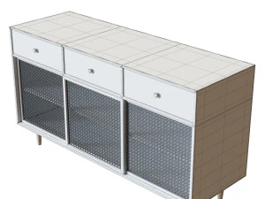 Rattan sideboard 3D Model