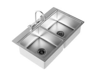 Double bowl kitchen sink 3D Model