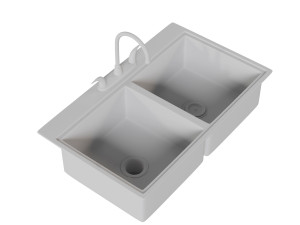 Double bowl kitchen sink 3D 模型