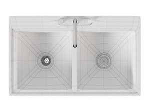 Double bowl kitchen sink 3D 模型