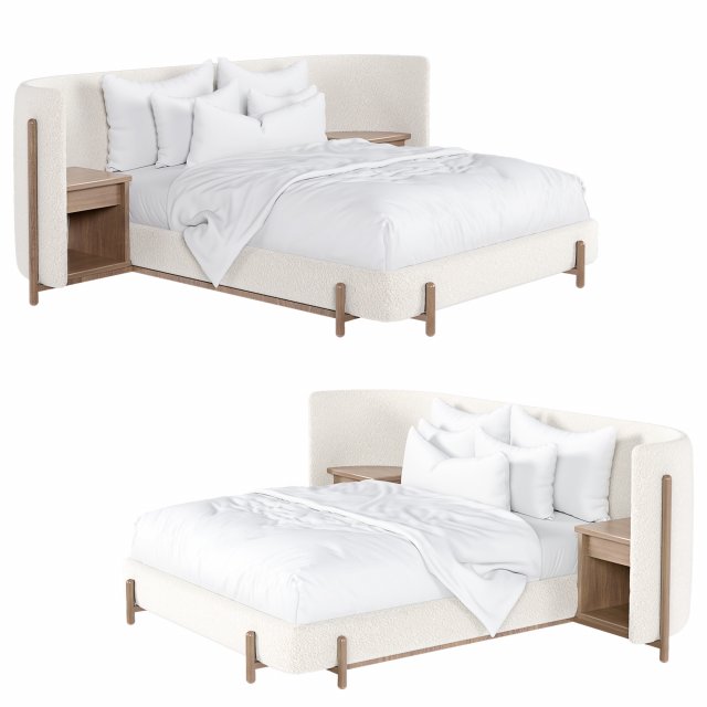 Sullivan Walnut Bed Modèle 3D .c4d .max .obj .3ds .fbx .stl .blend 