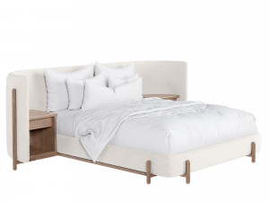 Sullivan Walnut Bed Modèle 3D
