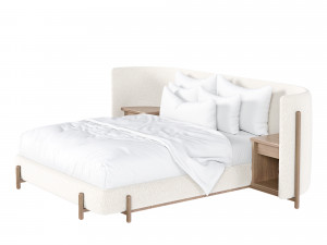 Sullivan Walnut Bed Modèle 3D