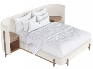 Letto in noce Sullivan Modello 3D