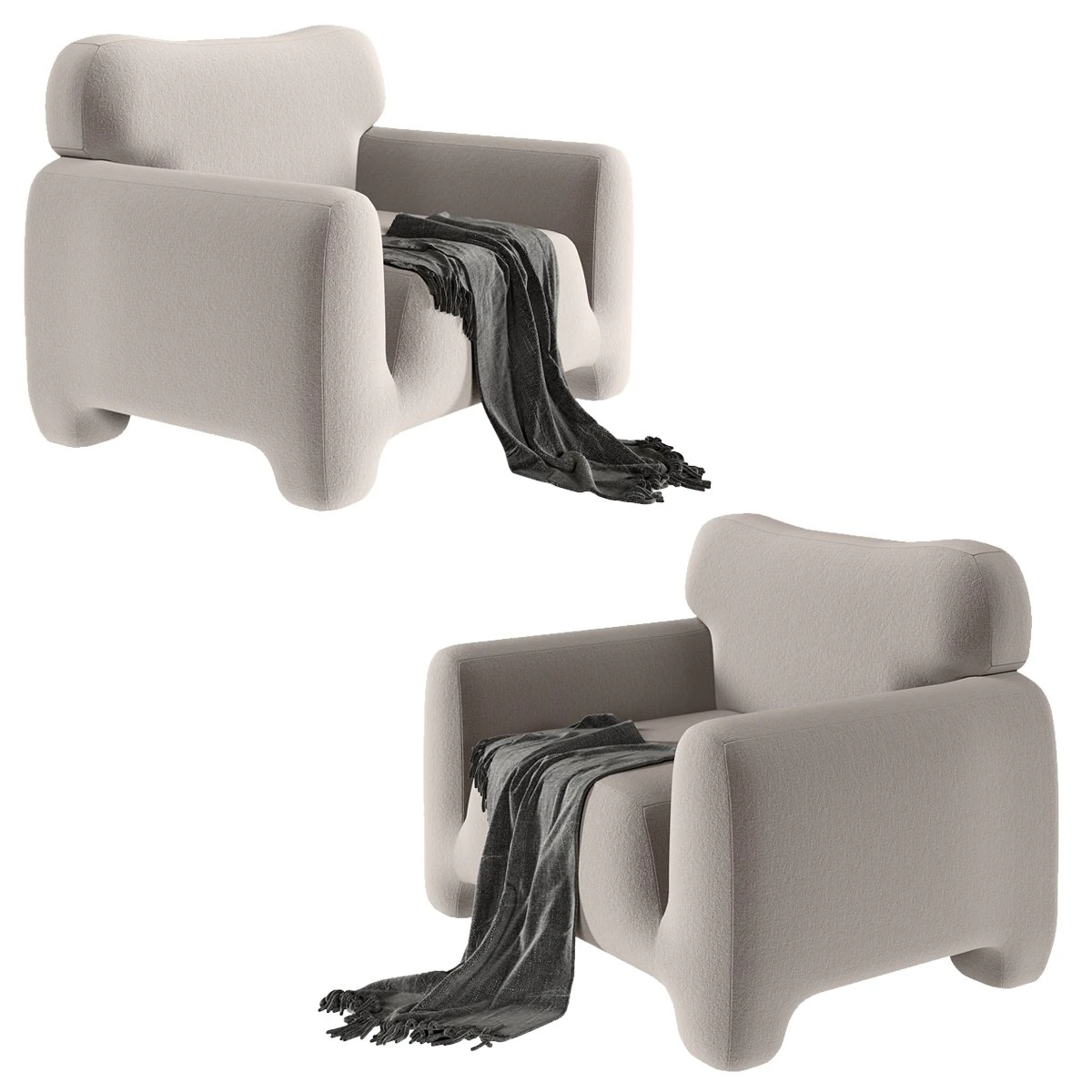 Fain pampukh chair 3D Model .c4d .max .obj .3ds .fbx .stl .blend 