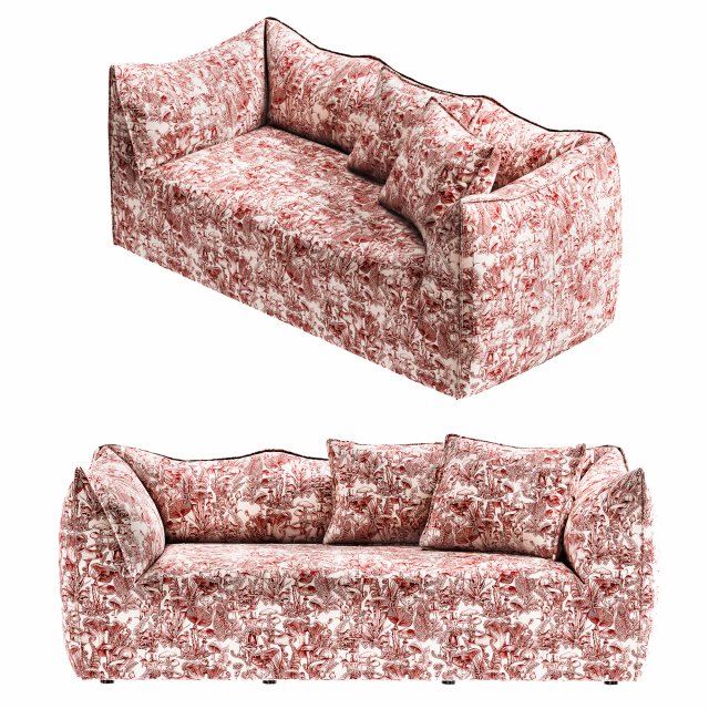 B and B Italia Le Bambole SOFA 3D 모델 .c4d .max .obj .3ds .fbx .stl .blend 