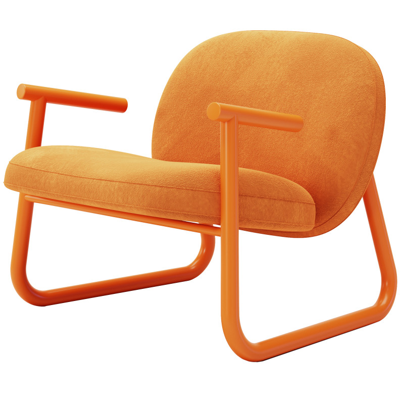 Armchair Basic orange by shishkaproject Modelo 3D .c4d .max .obj .3ds .fbx .stl .blend 