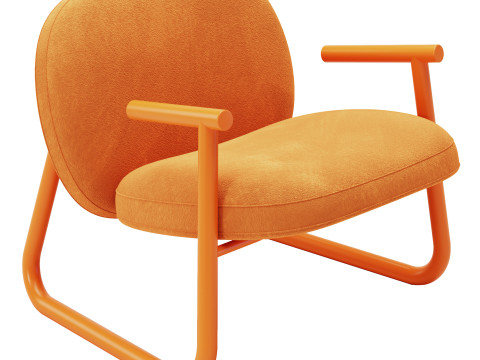 Armchair Basic orange by shishkaproject Modelo 3D