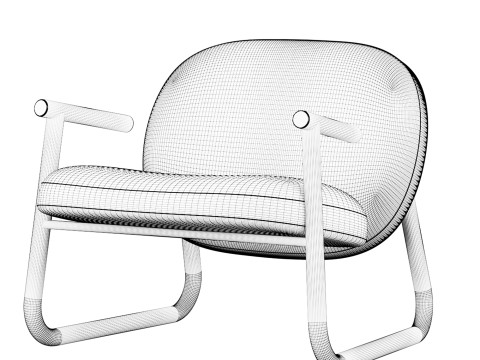 Armchair Basic orange by shishkaproject Modelo 3D