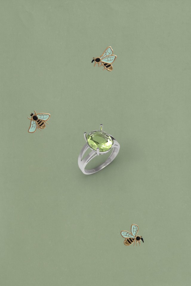 oval engagement ring 3D Модель .c4d .max .obj .3ds .fbx .stl .blend