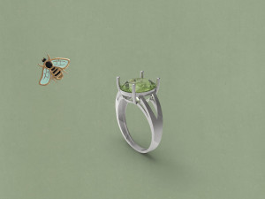 oval engagement ring 3D Модель