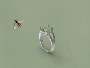 oval engagement ring 3D Model
