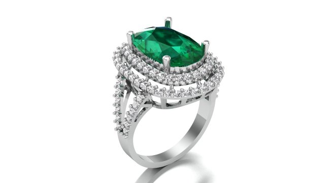 cushion cut ring 3D Model .c4d .max .obj .3ds .fbx .stl .blend 