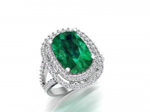 cushion cut ring 3D Model