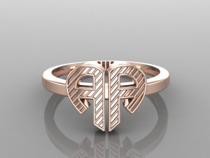 26 alphabet rings heart style 3dm stl and render 3d collection 3d print model 3D Model