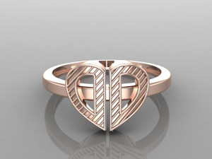26 alphabet rings heart style 3dm stl and render 3d collection 3d print model 3D Model