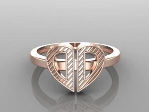 26 alphabet rings heart style 3dm stl and render 3d collection 3d print model 3D Model