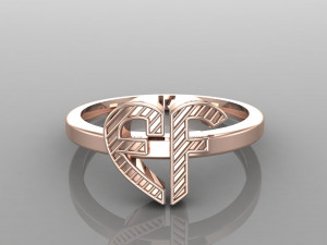 26 alphabet rings heart style 3dm stl and render 3d collection 3d print model 3D Model