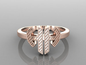 26 alphabet rings heart style 3dm stl and render 3d collection 3d print model 3D Model