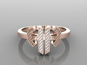 26 alphabet rings heart style 3dm stl and render 3d collection 3d print model 3D Model