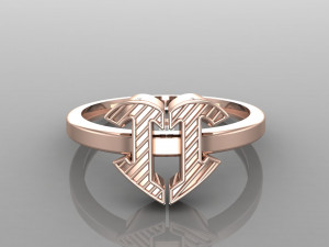 26 alphabet rings heart style 3dm stl and render 3d collection 3d print model 3D Model