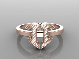26 alphabet rings heart style 3dm stl and render 3d collection 3d print model 3D Model