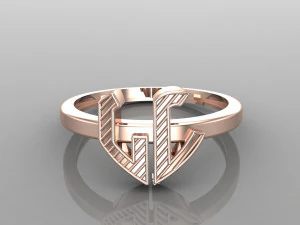 26 alphabet rings heart style 3dm stl and render 3d collection 3d print model 3D Model