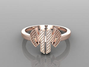 26 alphabet rings heart style 3dm stl and render 3d collection 3d print model 3D Model