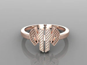 26 alphabet rings heart style 3dm stl and render 3d collection 3d print model 3D Model