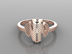 26 alphabet rings heart style 3dm stl and render 3d collection 3d print model 3D Model