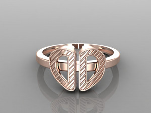 26 alphabet rings heart style 3dm stl and render 3d collection 3d print model 3D Model