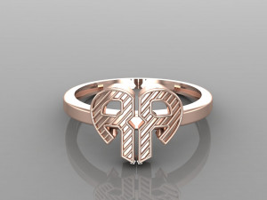 26 alphabet rings heart style 3dm stl and render 3d collection 3d print model 3D Model