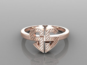 26 alphabet rings heart style 3dm stl and render 3d collection 3d print model 3D Model